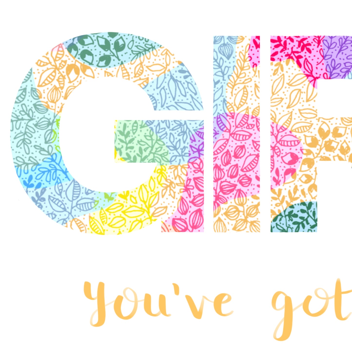 Image shows close up of a card illustration with phrase GIRL YOU GOT THIS. image shows great detail in the different coloured flowers and the sentence you got this is in yellow writing. 
