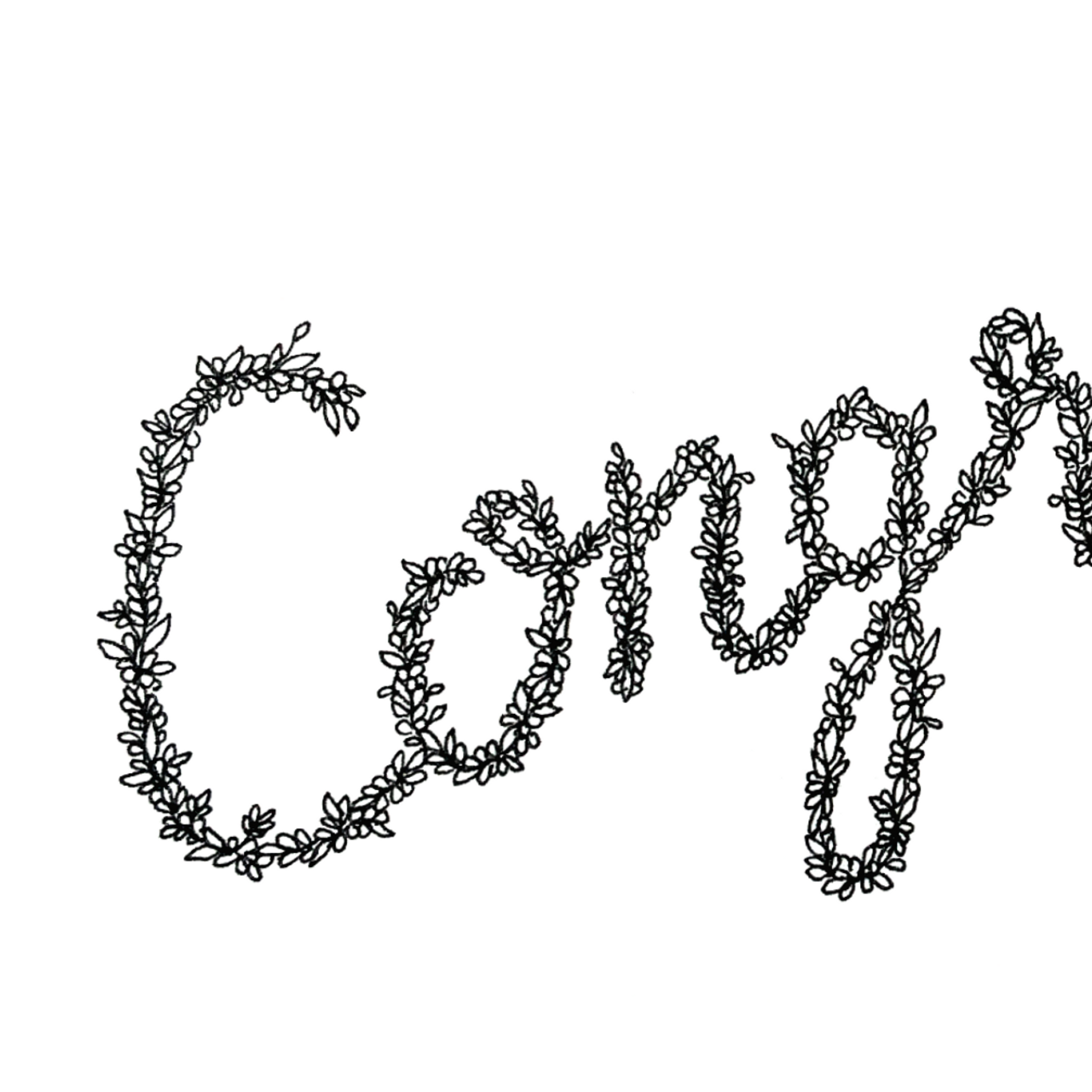 Image shows close up of the word congrats drawn from flowers. image is showing great detail and is laid on white canvas background. 
